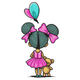 Cute Little Girl with Teddy Bear Embroidery Design, Instant Download