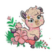 Cute Llama with Flowers Embroidery Design, Instant Download