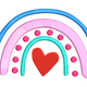 Cute Love Rainbow Embroidery Design, Instant Download