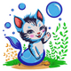 Cute Mermaid Cat Embroidery Design, Machine Embroidery Pattern, Instant Download