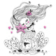 Cute Mermaid Embroidery Design, Fantasy Machine Embroidery Pattern, Instant Download