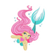 Charming Mermaid Embroidery Design, Fantasy Machine Embroidery Pattern, Instant Download