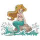 Cute Mermaid Splash Embroidery Design, Instant Download