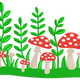 Cute Mushroom Garden Embroidery Design, Woodland Forest Machine Embroidery Pattern, Instant Download