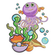 Cute Octopus Ocean Embroidery Design, Instant Download