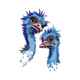 Cute Ostrich Duo Embroidery Design, Instant Download