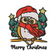 Cute Owl Merry Christmas Embroidery Design, Instant Download
