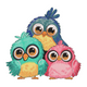 Cute Owl Trio Embroidery Design, Three Owls Bird Pattern, Instant Download