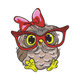 Cute Owl with Glasses Embroidery Design, Instant Download
