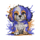 Cute Paint Splash Puppy Embroidery Design, Instant Download