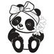 Cute Panda Girl Embroidery Design, Instant Download