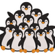 Cute Penguin Family Group Embroidery Design, Instant Download