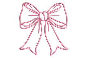 Cute Pink Bow Embroidery Design, Machine Embroidery Pattern, Instant Download