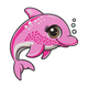 Cute Pink Dolphin Embroidery Design, Instant Download