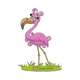 Cute Pink Flamingo Embroidery Design, Instant Download