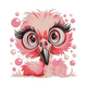 Cute Pink Flamingo Face Embroidery Design, Instant Download