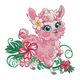 Cute Pink Llama Embroidery Design, Instant Download