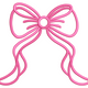 Cute Pink Ribbon Bow Embroidery Design, Instant Download