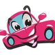Cute Pink Smiling Cartoon Car Embroidery Design, Kids Machine Embroidery, Instant Download