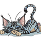Cute Playful Cat Embroidery Design, Instant Download