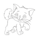 Cute Playful Kitten Embroidery Design, Instant Download