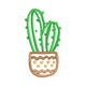 Cute Potted Cactus Embroidery Design, Instant Download