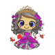 Cute Princess Embroidery Design, Instant Download
