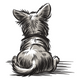 Puppy Back View Embroidery Design, Instant Download
