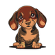Cute Puppy Dog Embroidery Design, Dachshund Pattern, Instant Download