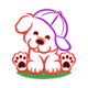 Cute Puppy with Cap Embroidery Design, Instant Download