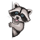 Cute Raccoon Embroidery Design, Instant Download