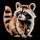 Cute Raccoon Embroidery Design V2, Instant Download