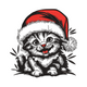 Cute Raccoon with Santa Hat Embroidery Design, Instant Download