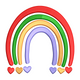 Rainbow Hearts Embroidery Design, Nursery Boho Machine Embroidery Pattern, Instant Download