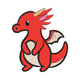 Cute Red Baby Dragon Embroidery Design, Instant Download