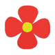 Cute Red Flower Embroidery Design, Instant Download