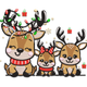 Cute Reindeer Family Christmas Embroidery Design, Instant Download
