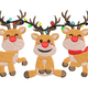 Reindeer Trio Christmas Lights Embroidery Design, Instant Download