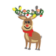 Cute Reindeer with Christmas Lights Embroidery Design, Instant Download
