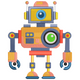 Cute Retro Robot Embroidery Design, Instant Download