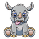 Cute Rhino Embroidery Design, Instant Download
