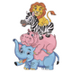 Cute Safari Animal Stack Embroidery Design, Instant Download
