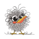 Cute Scribble Chick Embroidery Design, Kids Machine Embroidery Pattern, Instant Download