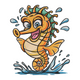 Cute Seahorse Embroidery Design, Instant Download