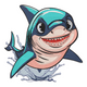 Cute Shark Embroidery Design, Instant Download
