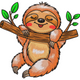Cute Sleeping Sloth Embroidery Design, Instant Download