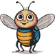 Cute Smiling Bee Embroidery Design, Instant Download