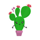 Cute Smiling Cactus in Pot Embroidery Design, Instant Download