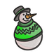 Cute Snowman with Green Sweater Embroidery Design, Instant Download