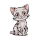 Cute Spotted Kitten Embroidery Design, Instant Download